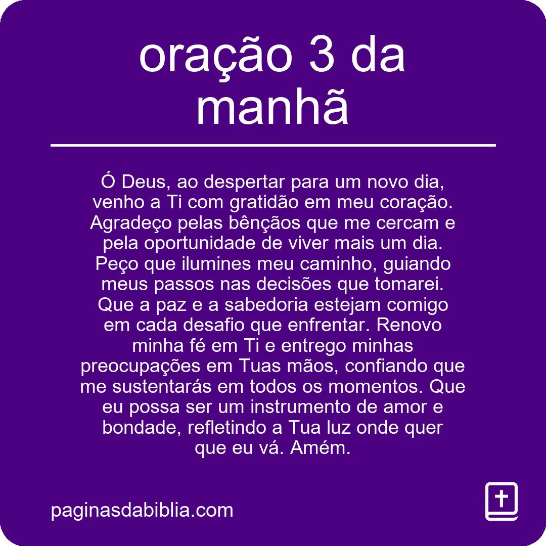Transforme sua vida com a oração 3 da manhã