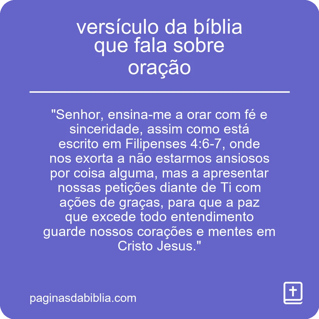 Versículo bíblico sobre oração: conexão divina